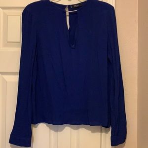 LS blue blouse